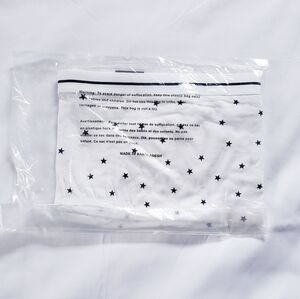 Cacique Cotton High-Leg Brief Sz 30/32 White with Navy Stars